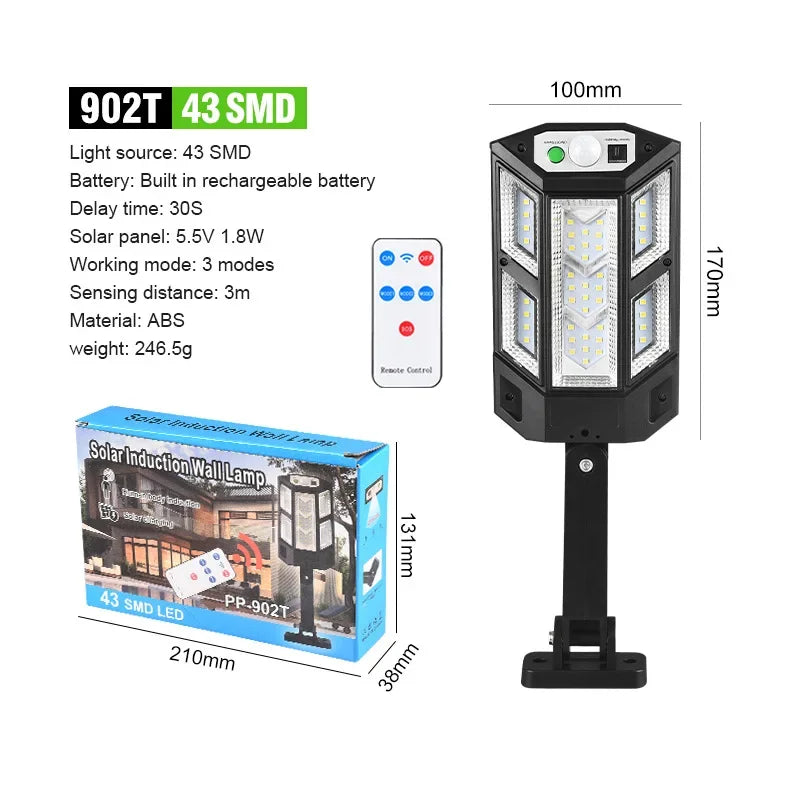 9900LM Solar Outdoor LED Light | Motion Sensor IP65 4 Modes
