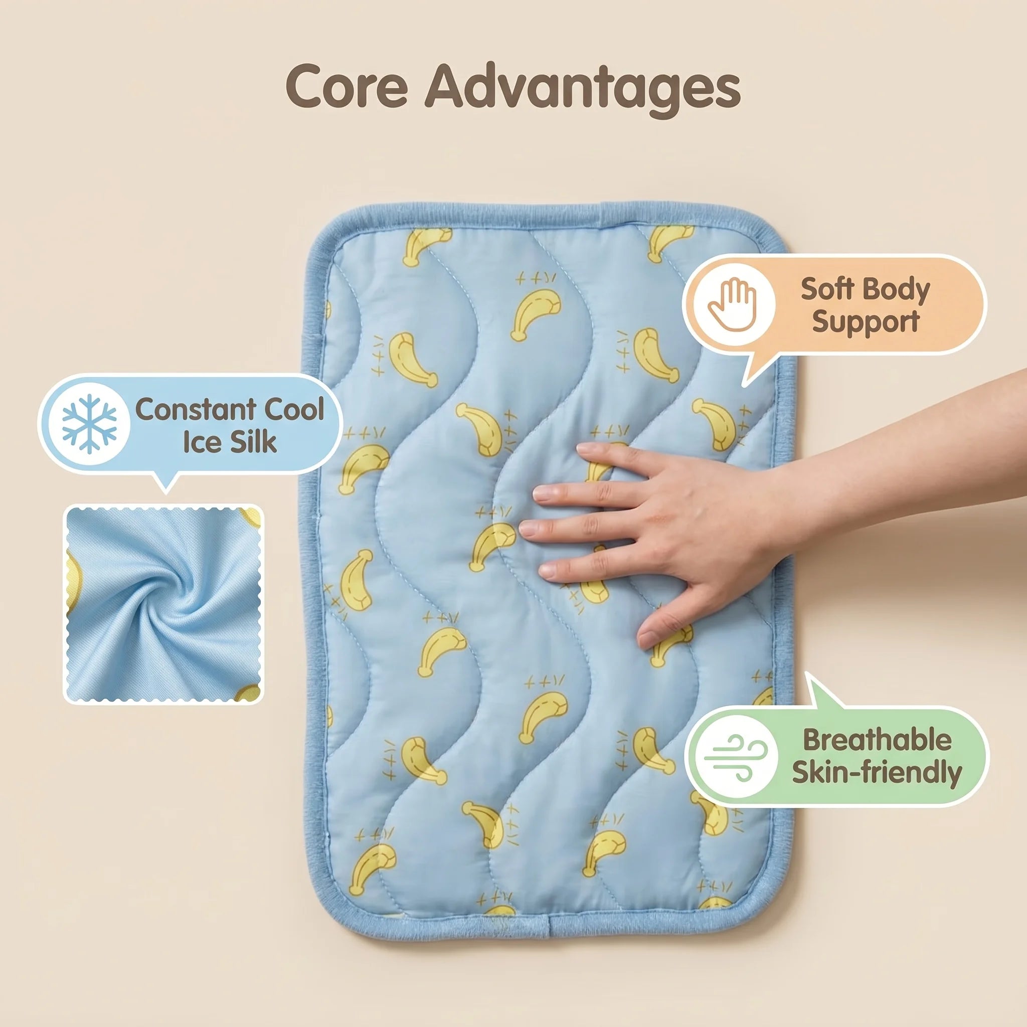 Pet Ice Mat Dog Cooling Mat Summer Cat Cooling Pad Summer Cooling Anti-Slip Bite-Resistant Oasis Select