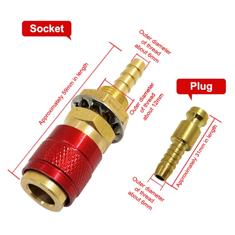 Wholesale Cooled Gas Adapter Connector Clamp Welding Machine Quick Fitting Female Male Water MIG TIG Welding Torch Tools Welder Oasis Select A3