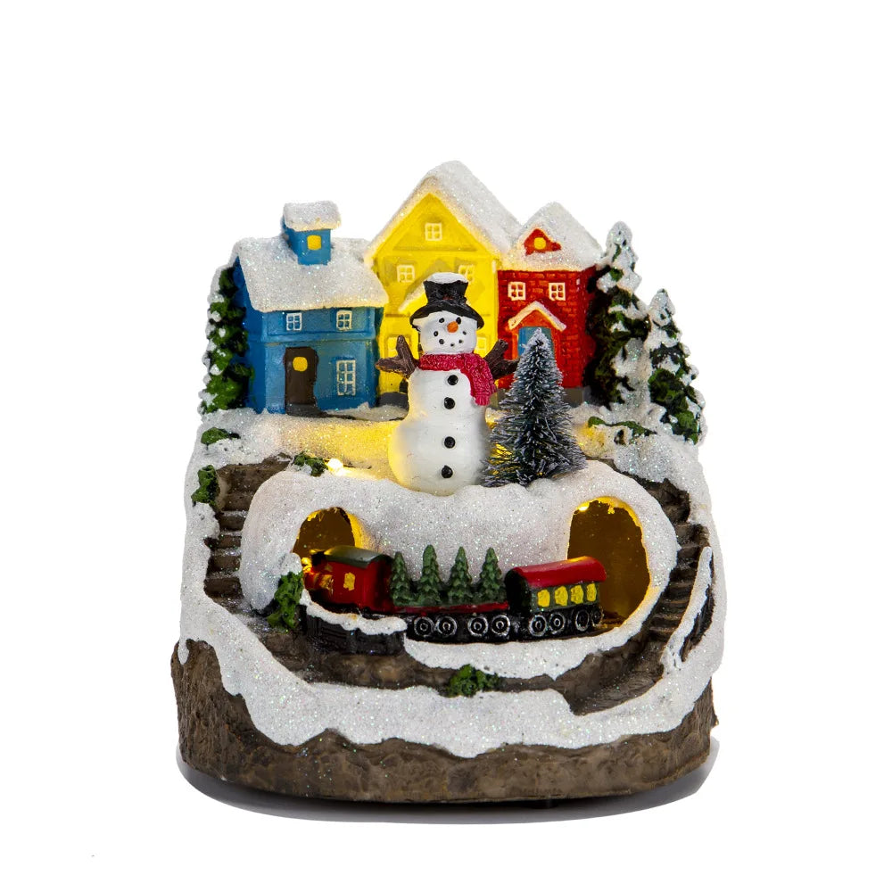 Christmas Snow House Electric Music Light Up House Christmas Display Gift Gift Christmas Decorations Oasis Select B