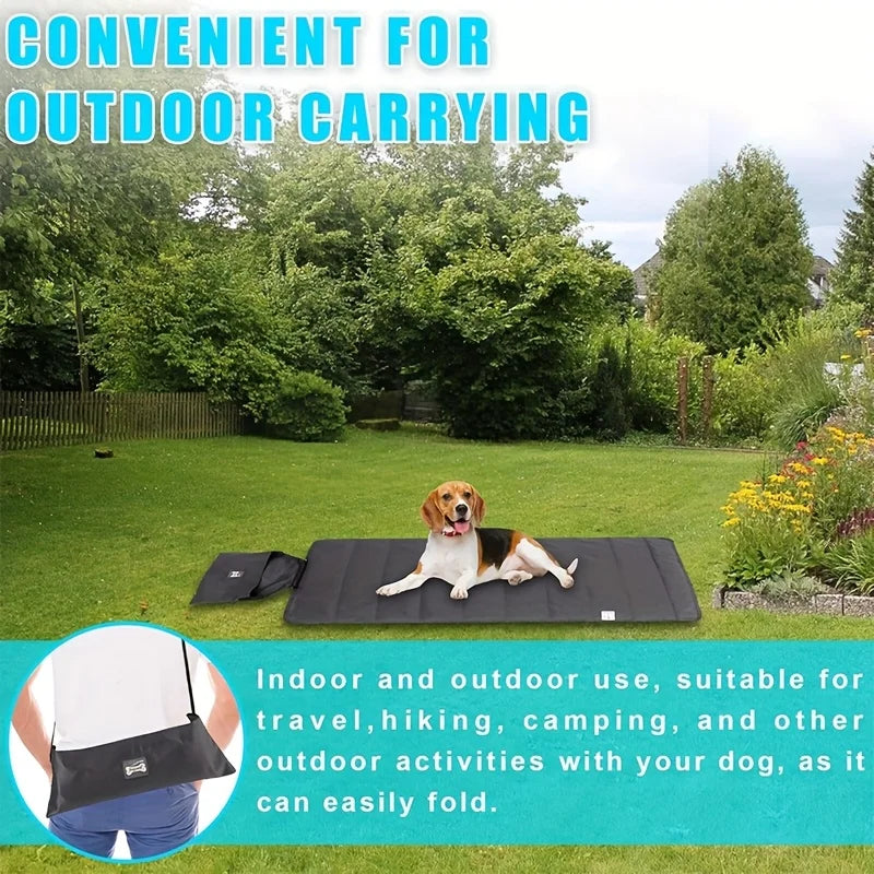Foldable Pet Mat 100x70cm Portable Cat Dog Sleeping Pad with Storage Bag for Indoor Outdoor Camping Travel All Season Use Oasis Select