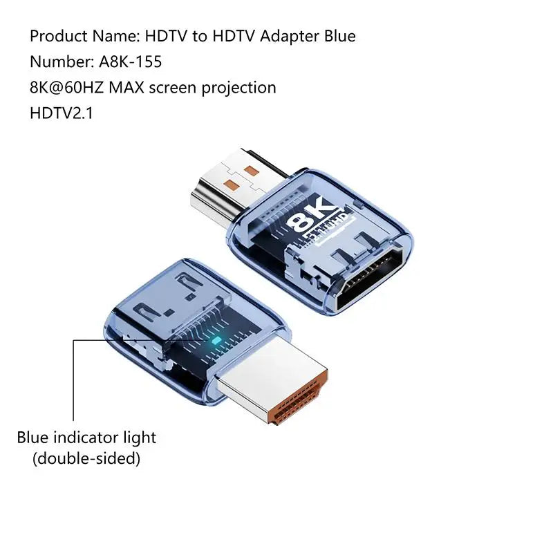 HDMI 2.1 Male To Female Adapter 8K@60Hz Male To Female Connector Up Down Angle 90 270 360 Degree For HDMI Cable PC Laptop HDTV Oasis Select M1