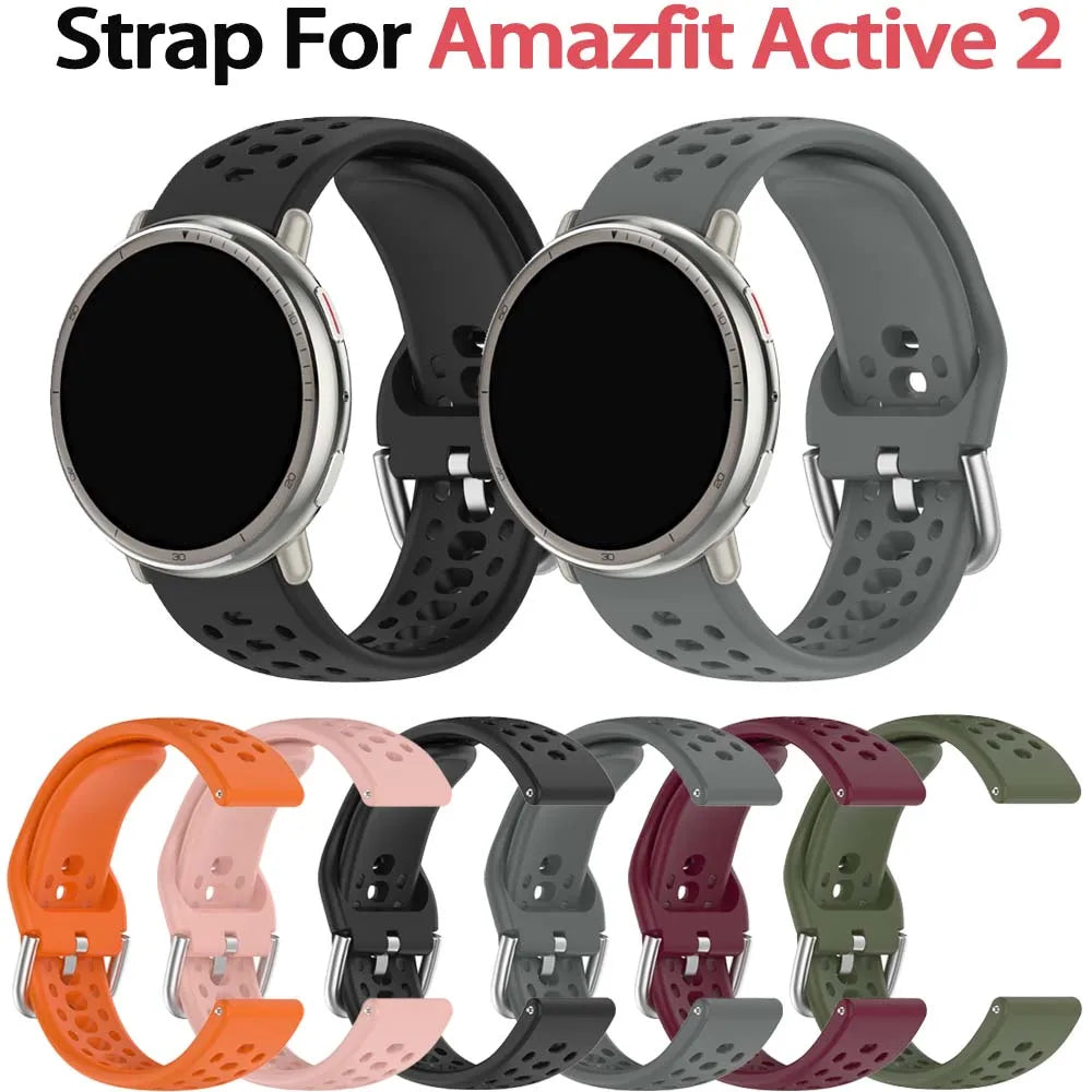 Silicone Strap for Amazfit Active 2 – Breathable 20mm Band Smartwatch Band Oasis Select