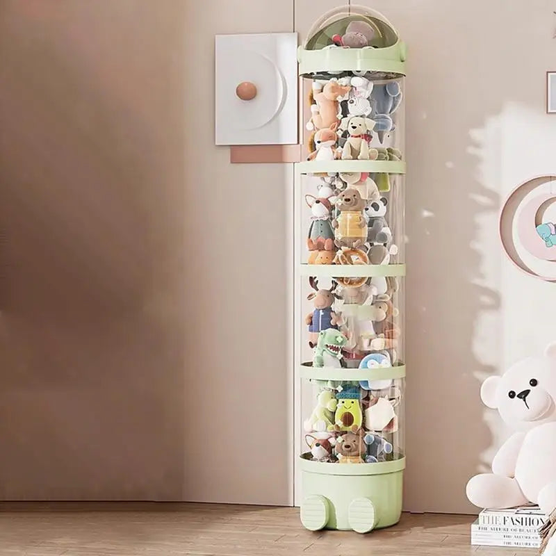 Vertical Toy Storage Tube Kids Plush Doll Clear Storage Tube Stuffed Animal Doll Storage Holder Standing Stackable Soft Toy Oasis Select