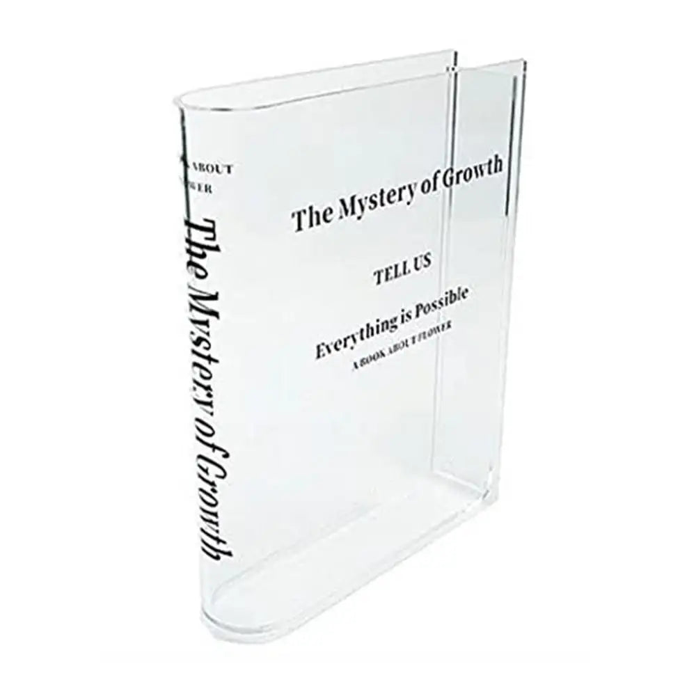 Clear Book Vase Aesthetic Acrylic Vase Unique Flower Vase For Cute Bookshelf Decor Modern Style Vase Room Decor Floral Container Oasis Select WHITE