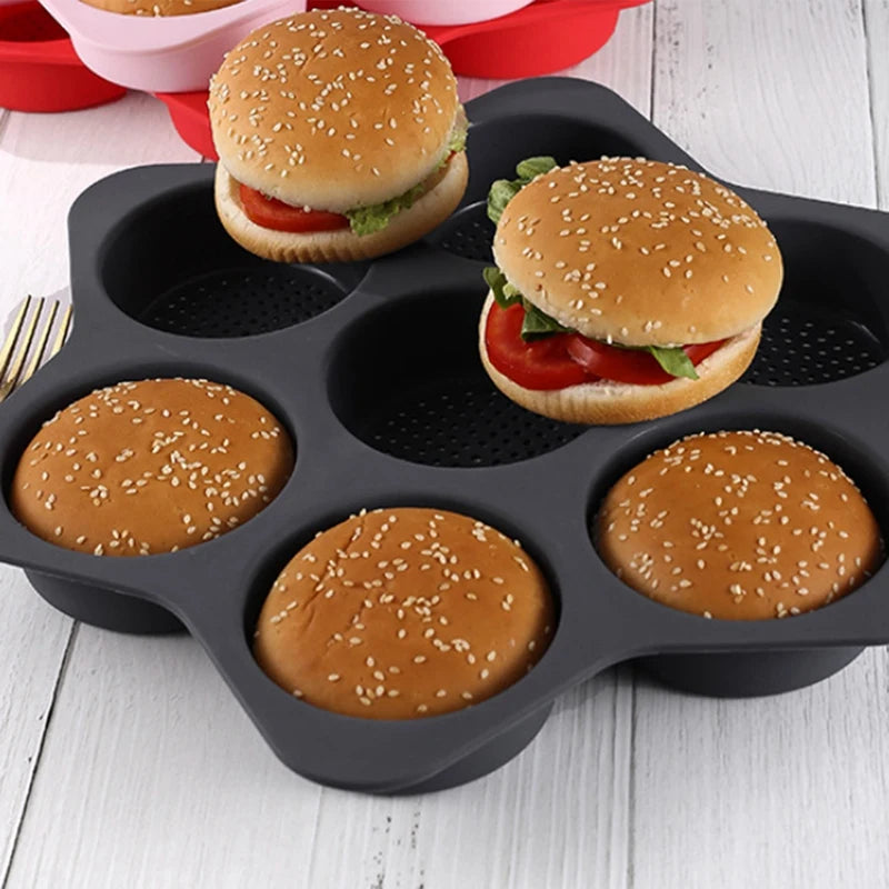 1 PCS Silicone Hamburger Bun Mold Easy To Release Household Silicone Food Baking Tool A Oasis Select