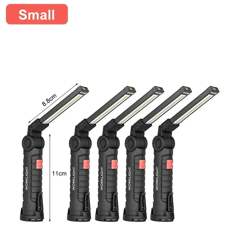 Led Work Light Magnetic Base Hook Rechargeable 360°Rotating Portable Handheld Flashlight For Working Repairing Outdoor Camping Oasis Select 5Pcs Small