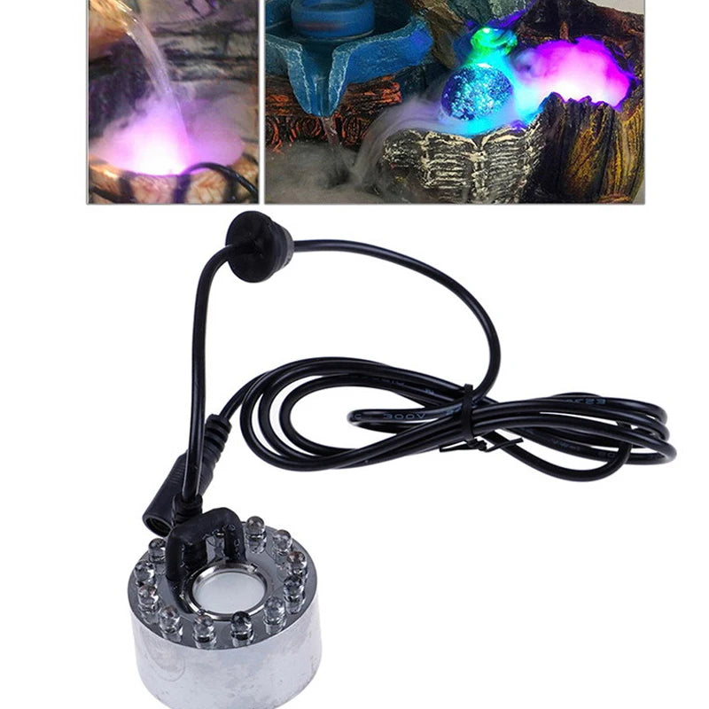 Halloween LED Water Fountain Pond Fogger Mini Mist Maker Fogger Pond Garden Nebulizer For Halloween Christmas Party Decoration Oasis Select