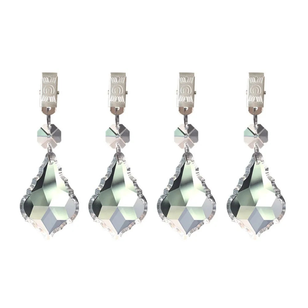 4-Pack Crystal Tablecloth Weights with Metal Clips – Windproof