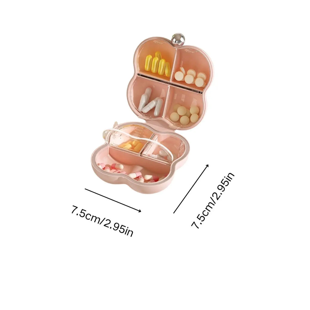 7-Day Portable Flower-Shaped Pill Organizer Compact Medication Divider Box with Individual Compartments for Daily Use Oasis Select