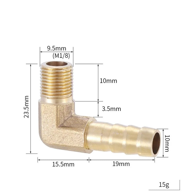 Brass Hose Fitting 4mm-19mm Barb Tail 1/8" 1/4" 1/2" 3/8" BSP Female Thread Copper Connector Joint Coupler Adapter Oasis Select 1cent male 10MM-