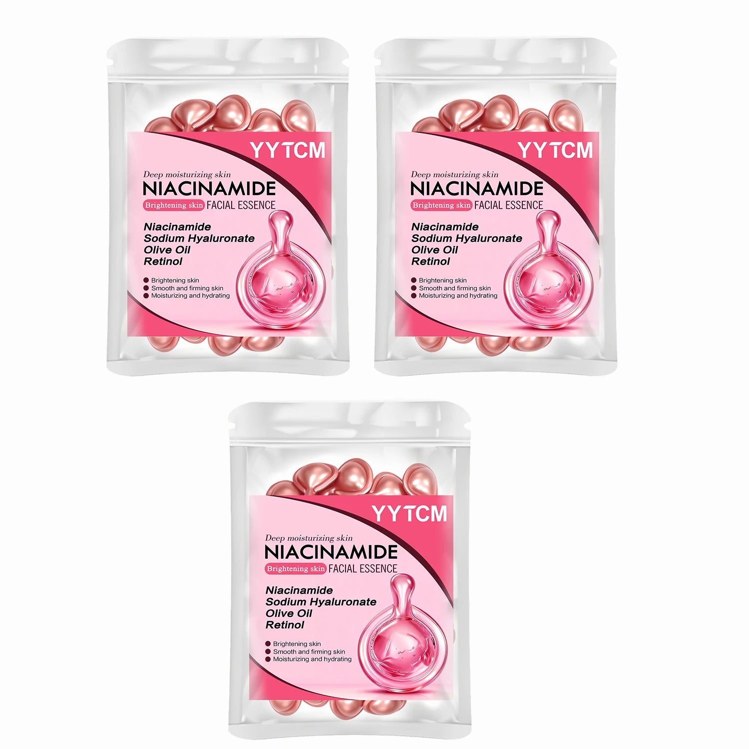 Niacinamide & Retinol Facial Essence Capsules – Brighten & Hydrate Facial Essence Serum Oasis Select 3 Bags