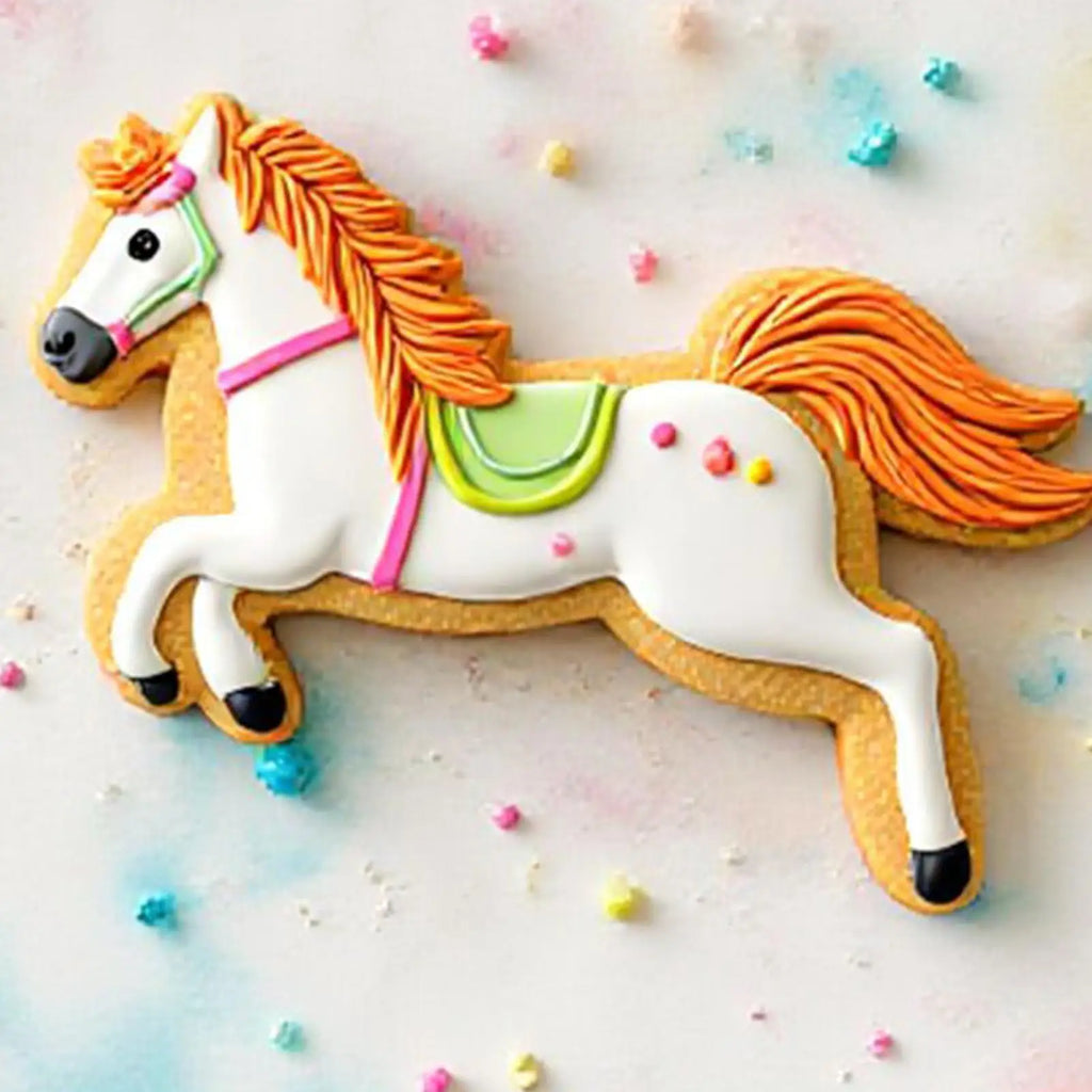 Horse Cookie Cutter Stamp Stainless Steel Baking Accessories Pressable Cookie Mold for Fondant Bakers Parents Home Party Oasis Select