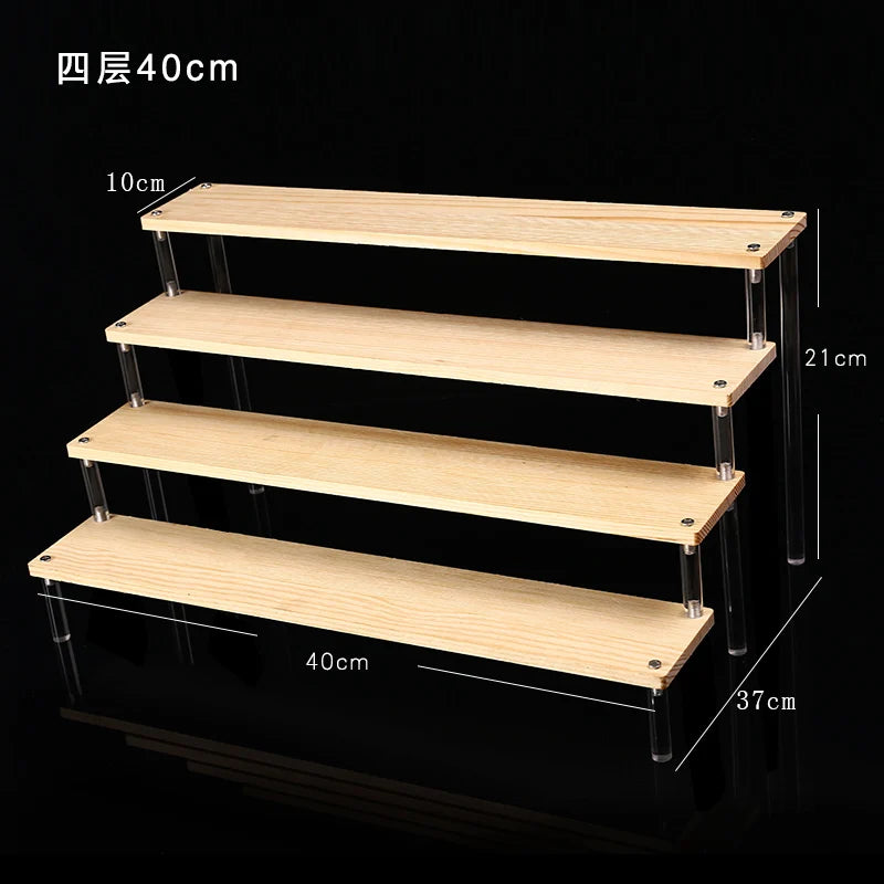Wooden Multi-Layer Step Display Stand for Figures & Blind Box