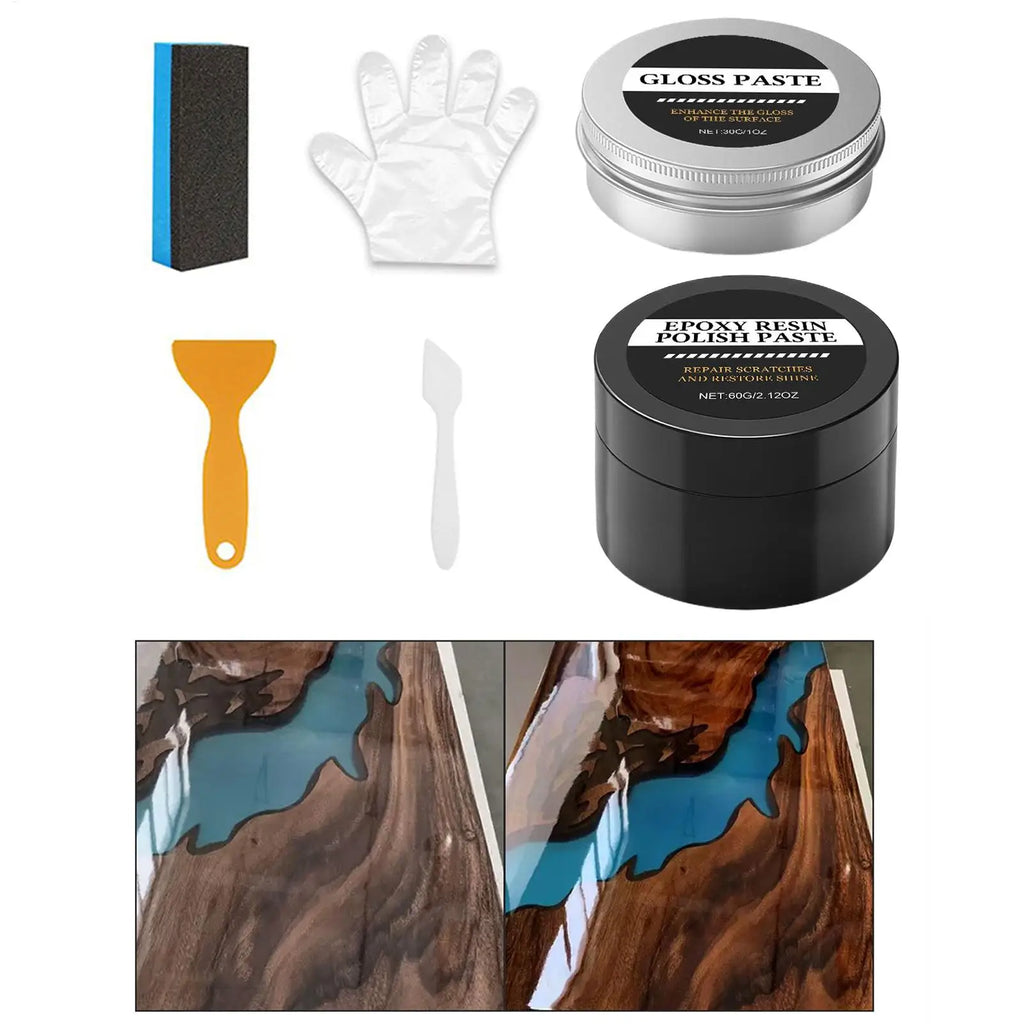 Epoxy Polishing Kit Luster Restoration Cream Epoxy Scratch Polishing Compound for Homeowners Beginners Art Projects Table Oasis Select