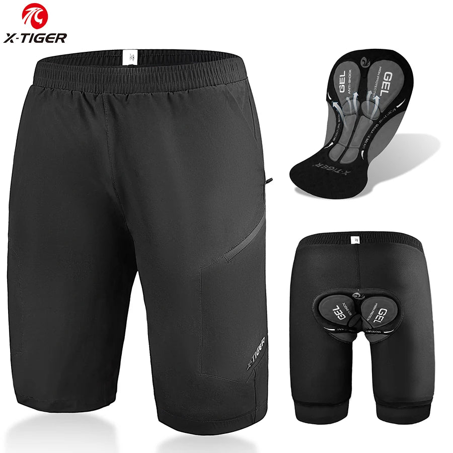X-TIGER Men's Cycling Shorts Breathable Silicone Pads Shockproof MTB Bicycle Shorts Off road Motorcycle Racing Cycling Clothing Oasis Select