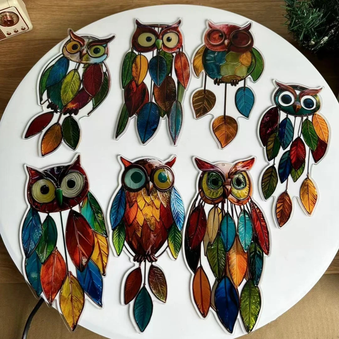Acrylic Colorful Owl Hangings Home Bedroom Window Hanging Decorations Sun Catcher Acrylic Suncatcher Crafts Oasis Select