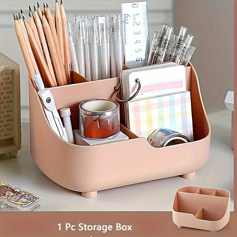 Large-capacity desktop storage box, compartmentalized storage box, simple pen holder, cosmetic and stationery storage basket Oasis Select