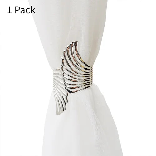 Angel's wing curtain strap modern simple curtain clip without punching and installation of metal decorative curtain buckle Oasis Select Angel wings Silver
