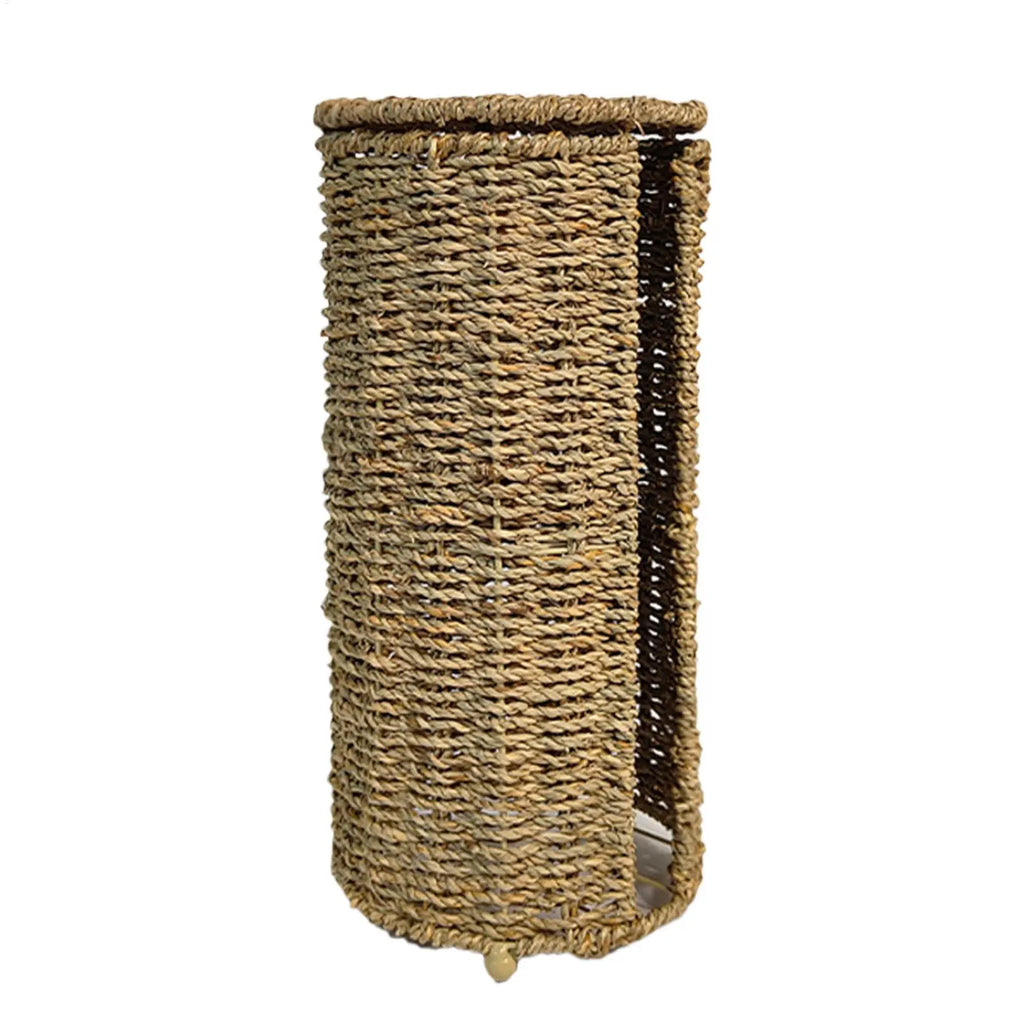 Toilet Paper Holder Handwoven storage basket No-Drill Bathroom Organizer with Cup Holder Bathroom Organizer Bathroom Decor Oasis Select