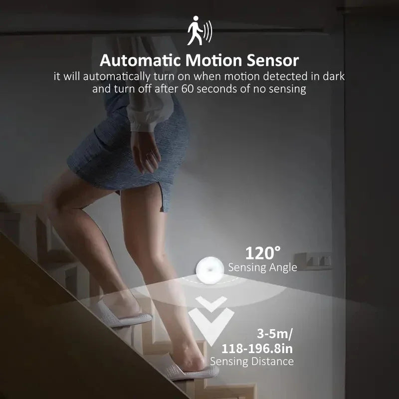 Motion Sensor LED Night Light USB Rechargeable 3-Pack