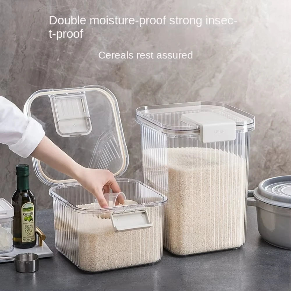 Sealed Rice Container - Household Use, Large Capacity Moisture-Proof, Kitchen Grain Jar, Insect-Proof Rice and Flour Storage Jar Oasis Select