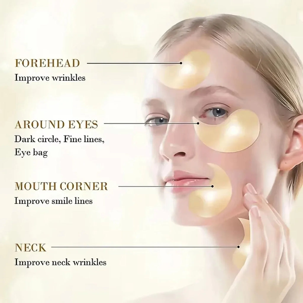 60pc Gold Hyaluronic Acid Eye Patches – Firming & Hydrating