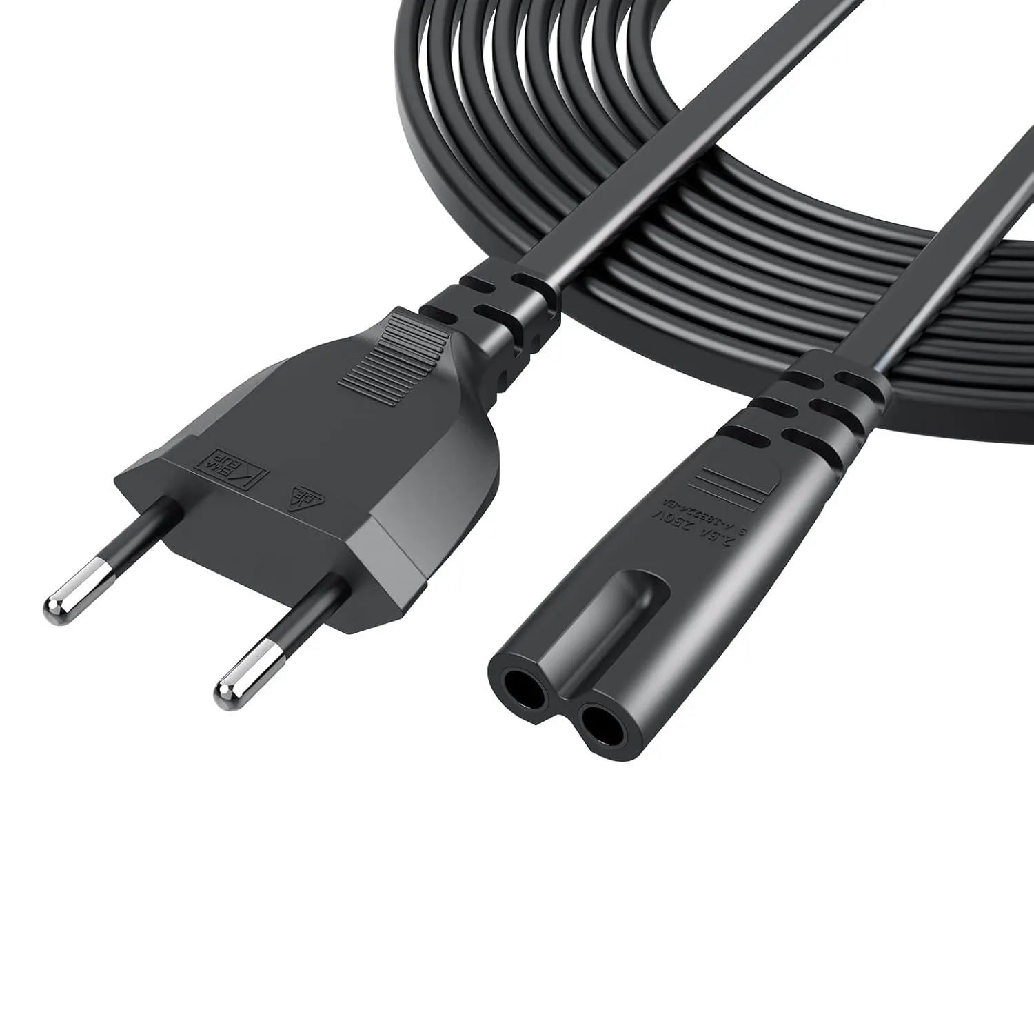 EU US TO C7 Power Cord Cable 2Pin IEC320 C7 Figure 8 For Laptop PS4 LED TV Lamp Speaker Monitor Printer Household Oasis Select EU Plug 1m