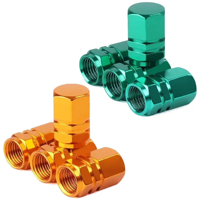 4/8Pcs Aluminum Alloy Car Tire Valve Caps Hex Tyre Valve Stem Cover Air Dust Caps Tire Valve Truck Bike Wheel Rim Valve Stem Cap Oasis Select Mix 8pcs 4