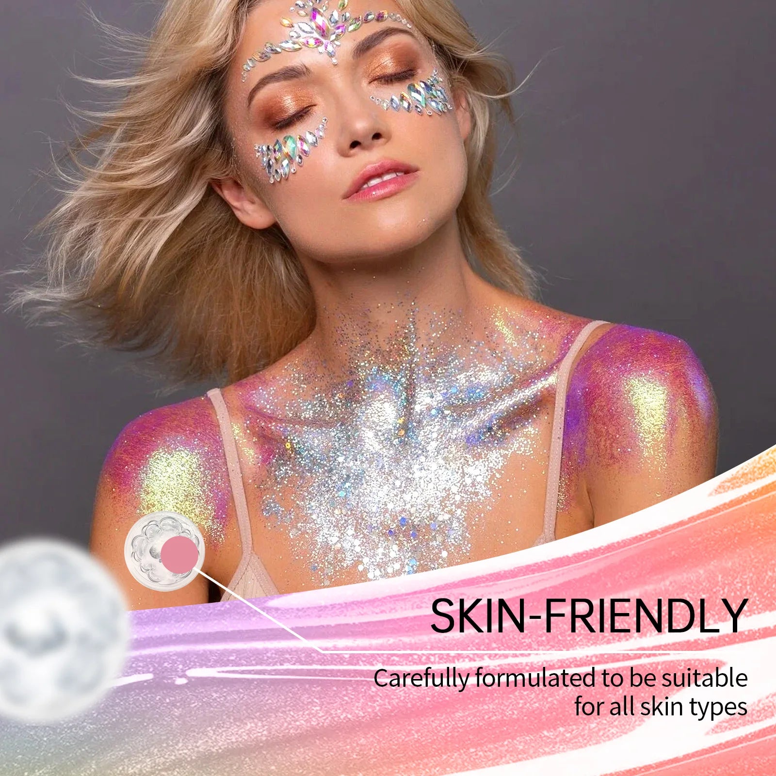 Glitter Gel Stick – Face Body & Hair Shimmer Makeup | 6 Shades