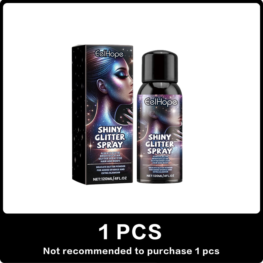 Eelhope Body & Face Glitter Spray – Shimmer Highlighter 120ml Body Glitter Spray Oasis Select 100ml boxed