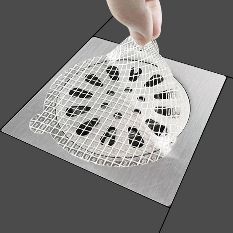 20PCS Disposable Mesh Shower Drain Hair Catcher Stickers Anti-Blocking Bathroom & Kitchen Hair Filter Net Drain Cover Pads Oasis Select
