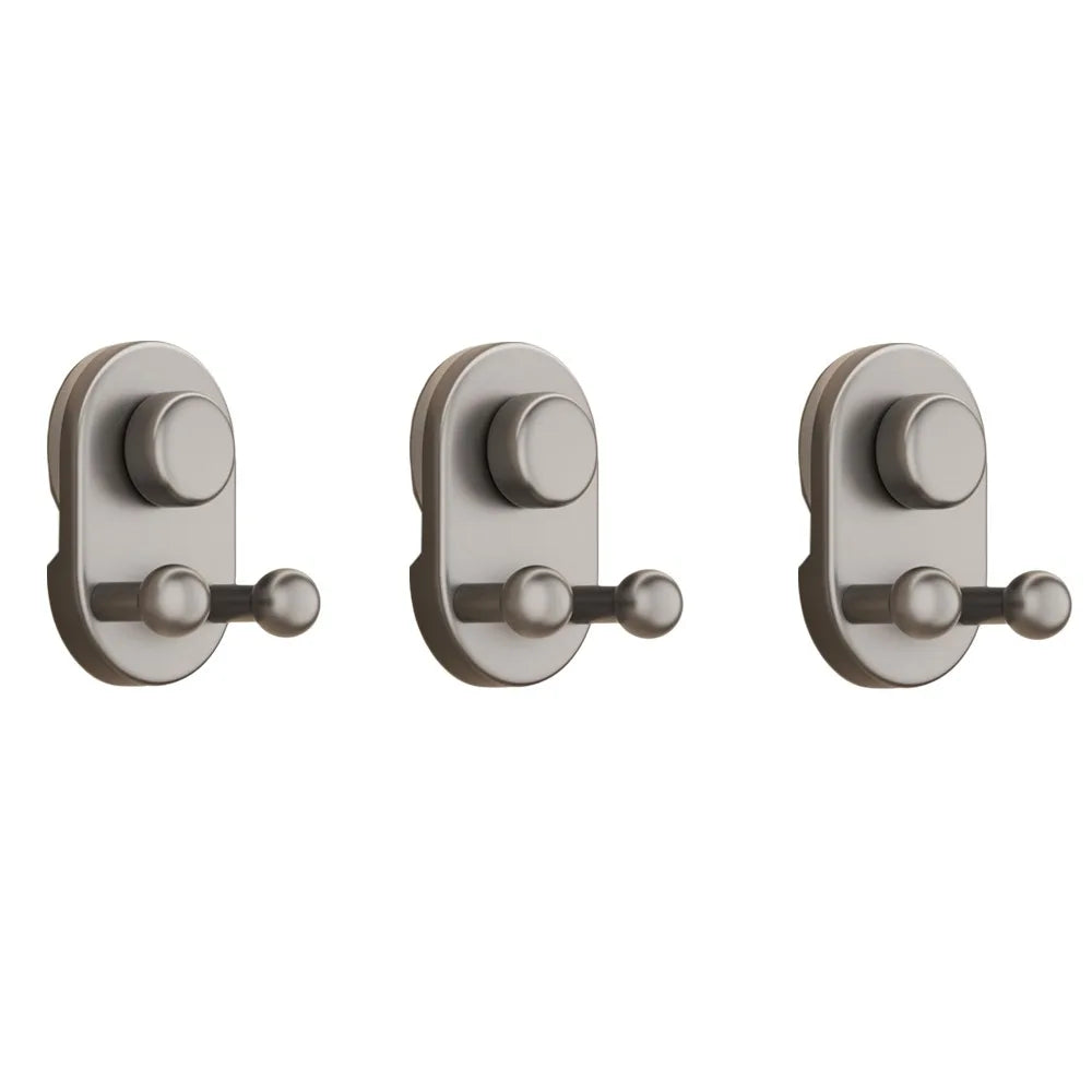 Suction Cup Double Wall Hooks No-Mark Waterproof – Set of 3 Suction Cup Hooks Oasis Select Grey