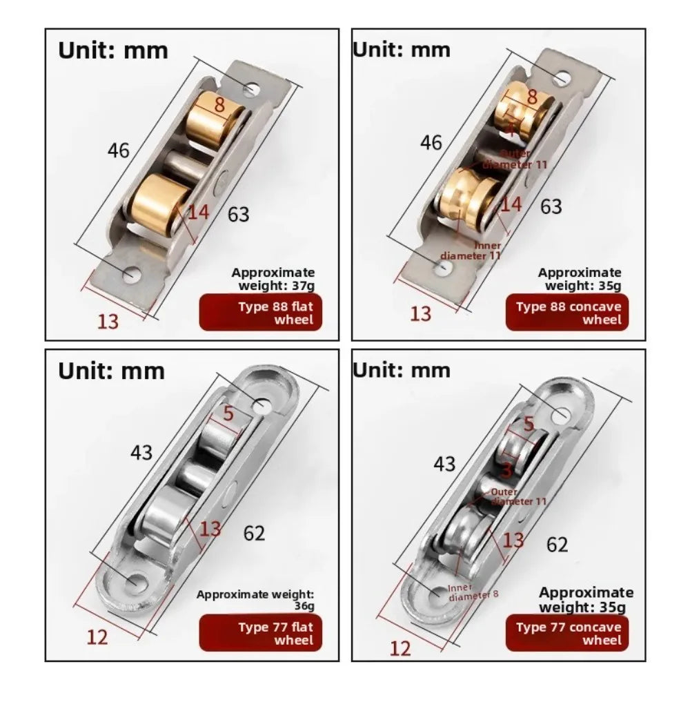 1Pc Stainless Steel Window Pulley Glass Upperand Down Sliding Door Roller Runner Mute Wheel Track Pulley Furniture Oasis Select