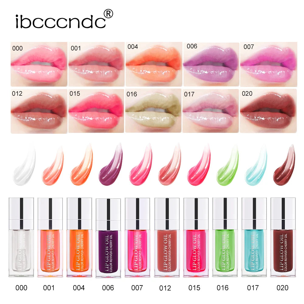 1Piece Moisturizing Lip Glow Oil Crystal Jelly Lip Oil Plumping Lip Gloss Sexy Lip Plumper Glaze Tinted Makeup Gift 10 Color Oasis Select
