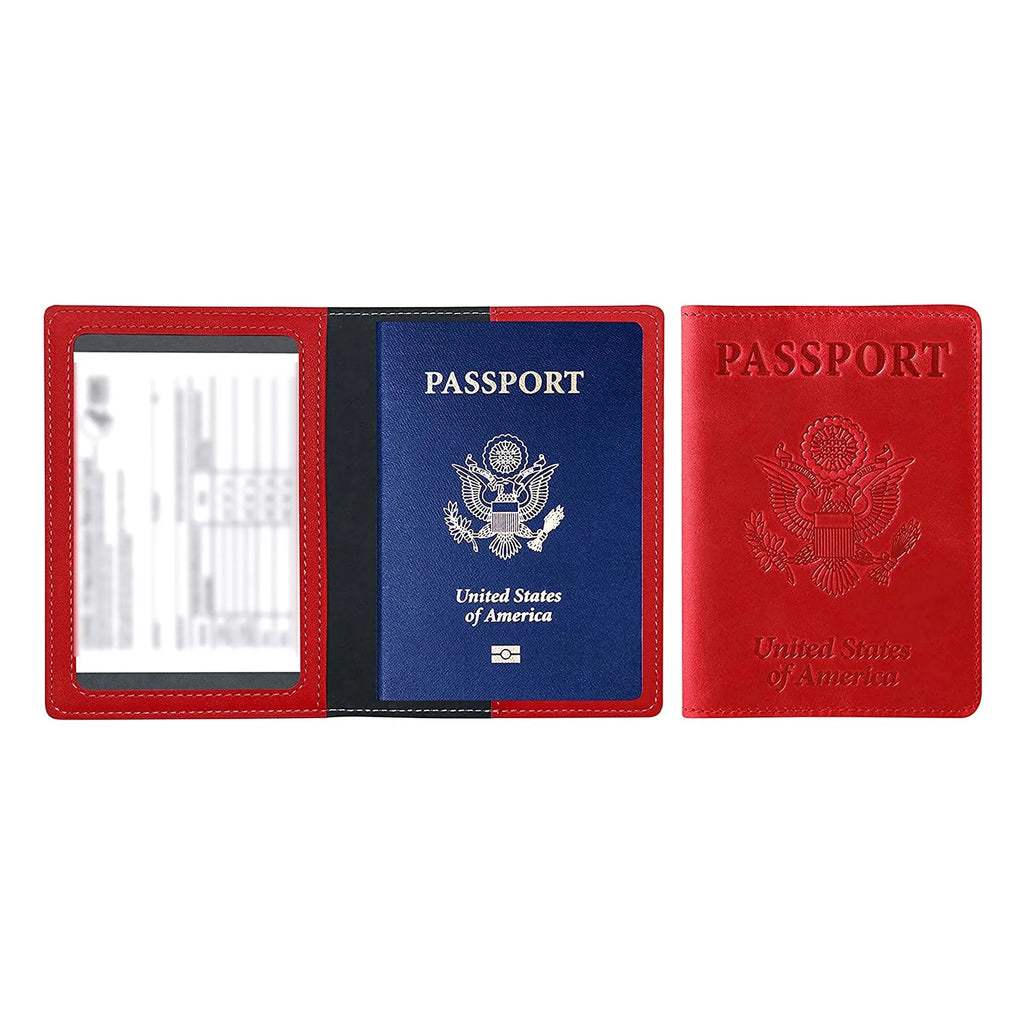 Leather Passport Cover & Card Holder Wallet – Unisex Travel Passport Card Holder Oasis Select D