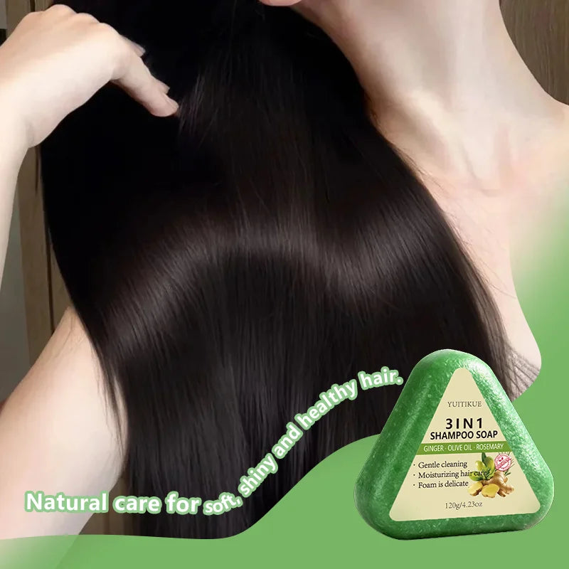 YUITIKUE Ginger 3IN1 Shampoo Bar - Moisturize Hair, Delicate Foam, Natural Care for Shiny Healthy Hair 120g Oasis Select