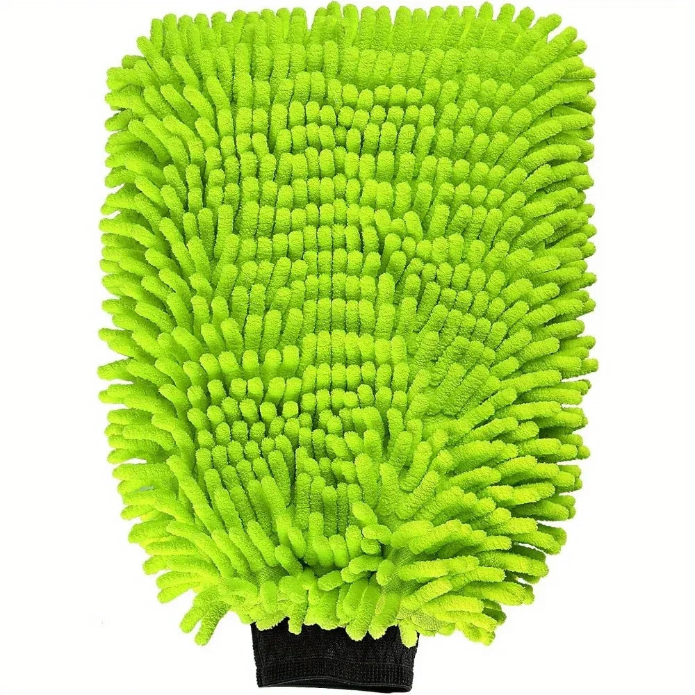 Car Cleaning Microfiber, 2-piece Set - Scratch Free and Lint Free, High-quality Lint Microfiber Car Wash Gloves - Green Oasis Select 1PCS