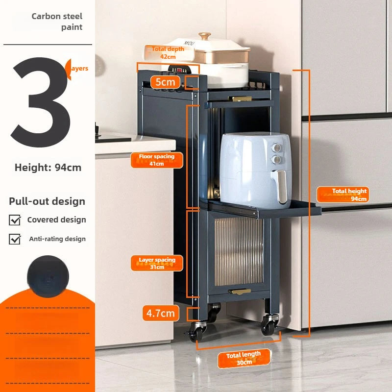 Drawable Kitchen Crevice Storage Cabinet Multi-layer Ultra Narrow