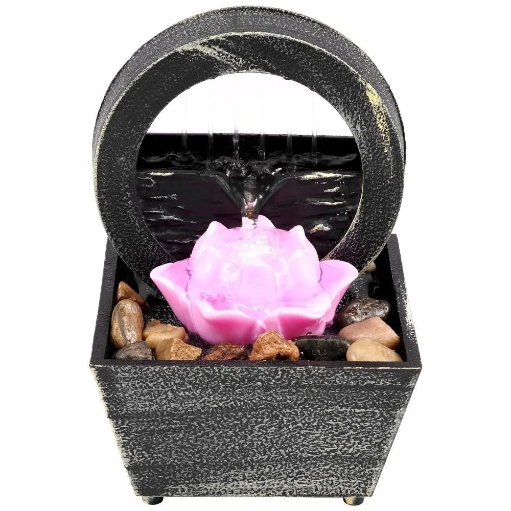 Creative Exquisite Tabletop Fountain Plastic Realistic Tabletop Waterfall Relaxation Mini Fountain Desktop Oasis Select style D