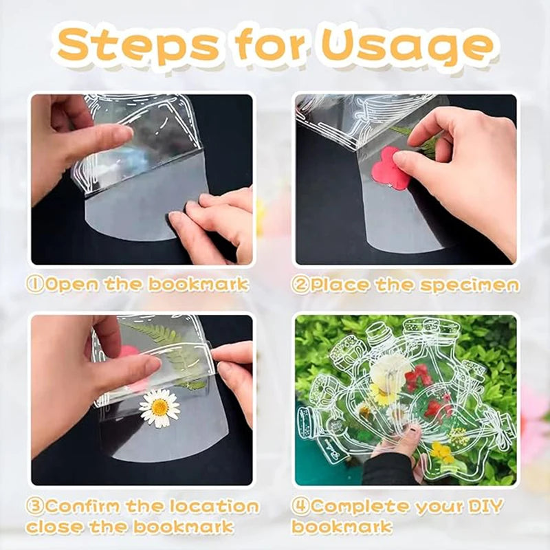 20pcs DIY handmade creative bookmarks, plant specimen collection cards, Carolfan transparent dried flower bookmarks Oasis Select