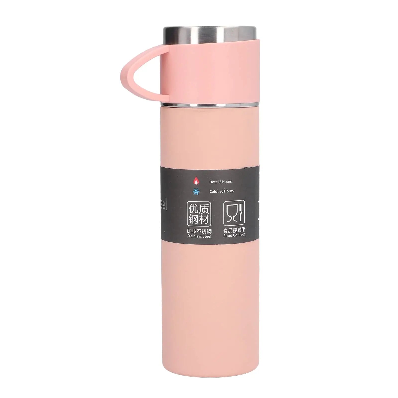 Coffee Thermos Stainless Steel Vacuum-Insulated Water Bottle, 500ml/16.9oz Insulated Bottle with Cup for Hot & Cold Drink Travel Oasis Select WHITE