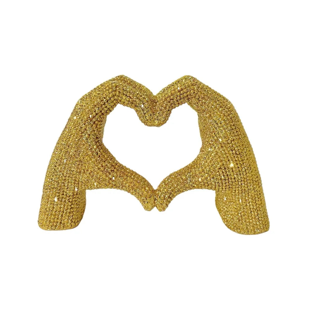 Abstract Resin Heart Finger Sculpture – Decorative Love Statue
