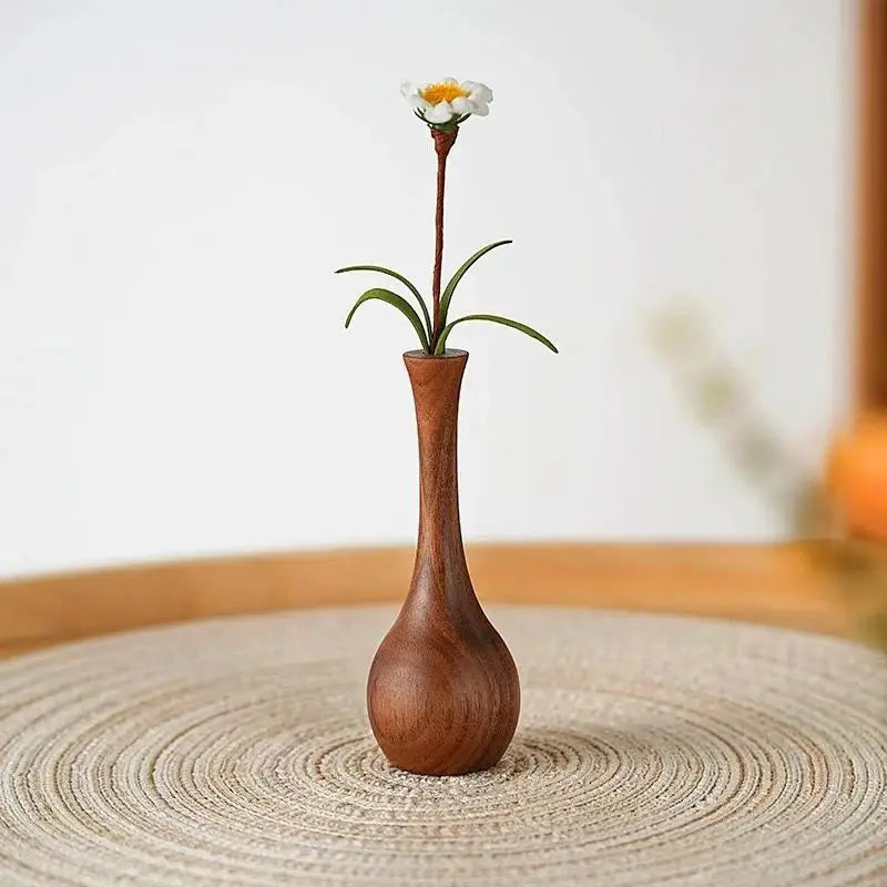 Black Walnut Solid Wood Creative Vase Diffuser Table Top Aromatherapy Decoration Flower Arrangement Decorative Vase Oasis Select