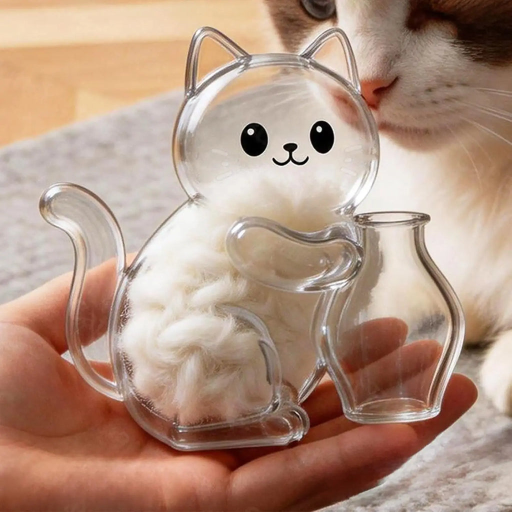 Cat Hair Whisker Keepsake Fridge Magnet Transparent Storage Capsule DIY Pet Memorial Souvenir Refrigerator Magnetic Ornament Oasis Select