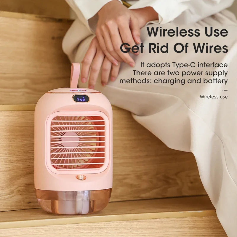 URGGU Mini Desktop Humidifier Fan with Night Light | USB