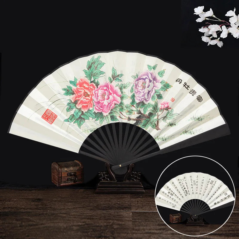 Ancient Folding Fan Chinese Scenic Spots Retro Classic Blank Fan Craft Silk Cloth Fan For Decoration Performance Gift Idea Oasis Select A6