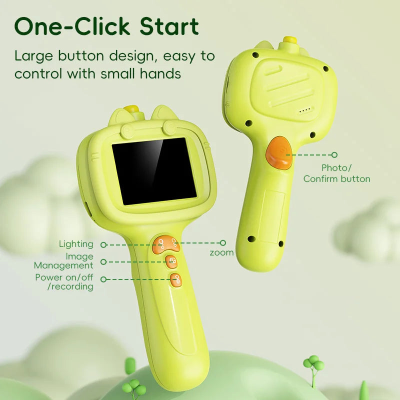 Kid Endoscope Camera 2.4-inch Display 1080p HD Probe with LED Kids Exploration Endoscope Tool for Indoor/Outdoor Children's Gift Oasis Select