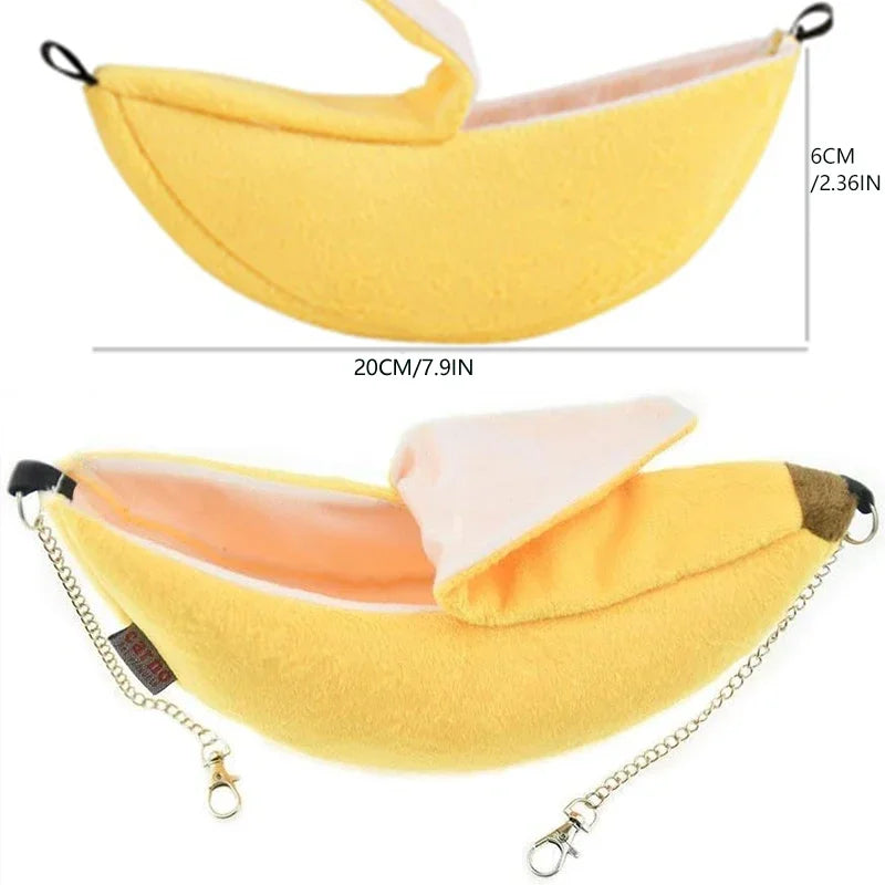 Banana Hamster Bed House Hammock Small Animal Warm Bed House Cage Nest Hamster Accessory for Sugar Glider Hamster Small Bird Pet Oasis Select