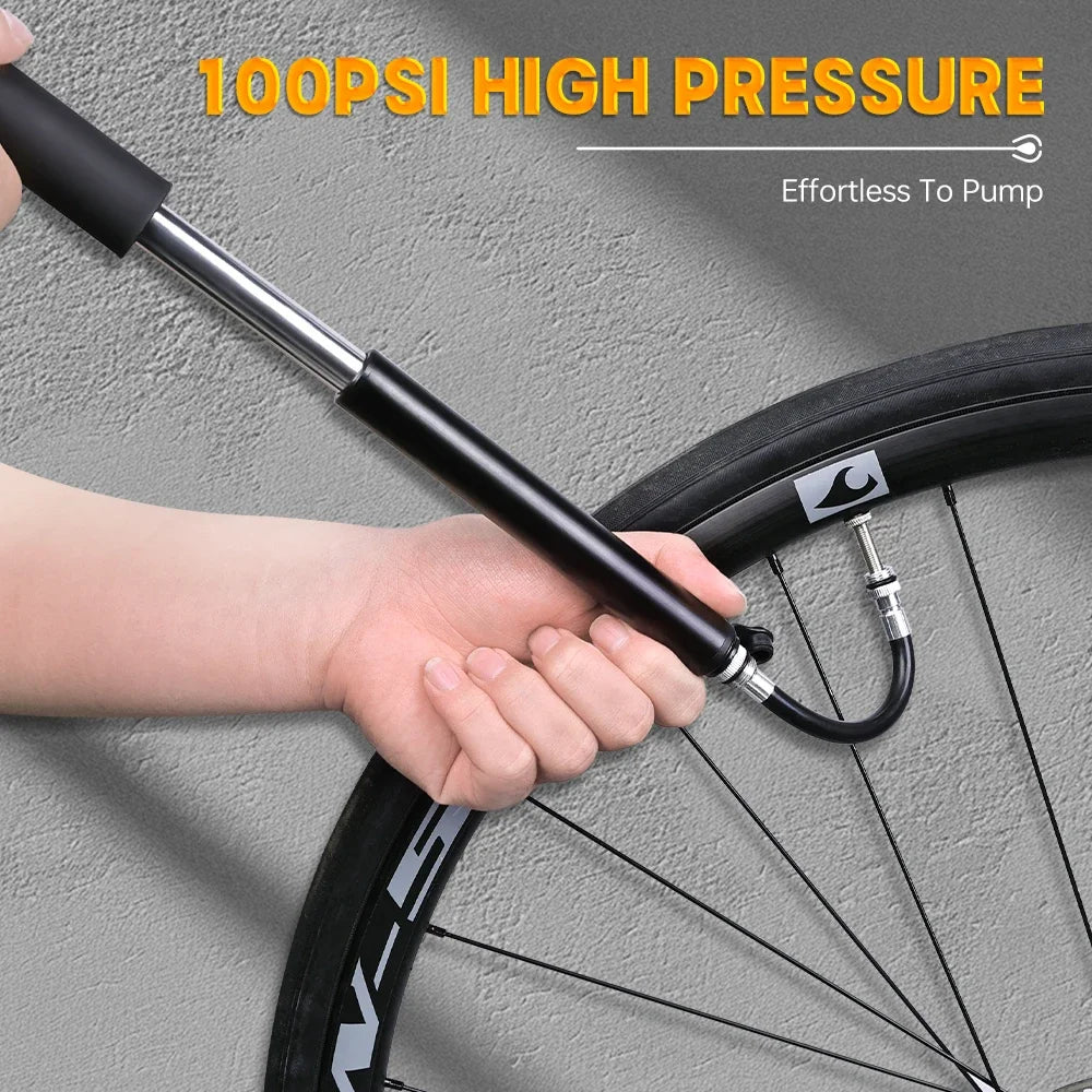 PHMAX 100Psi Mini Bike Pump Portable Cycling Manual Air Pump MTB Road Bicycle Tire Inflator Schrader Presta Valve Oasis Select